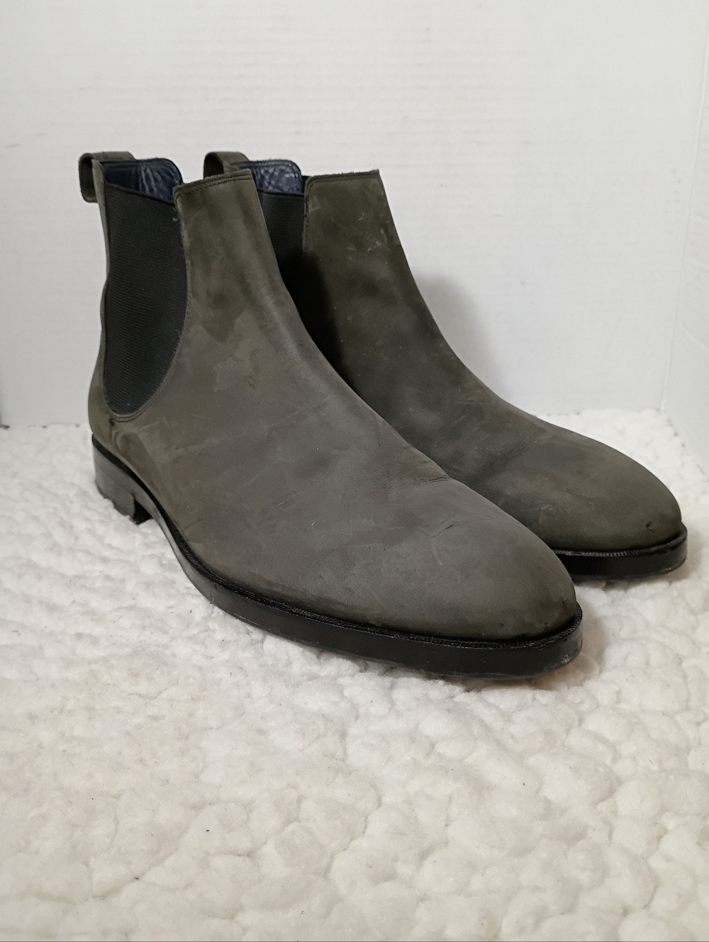 Cole Haan Grand OS Chelsea Boots Gray Nubuck Leather Mens 11M Pull On Waterproof